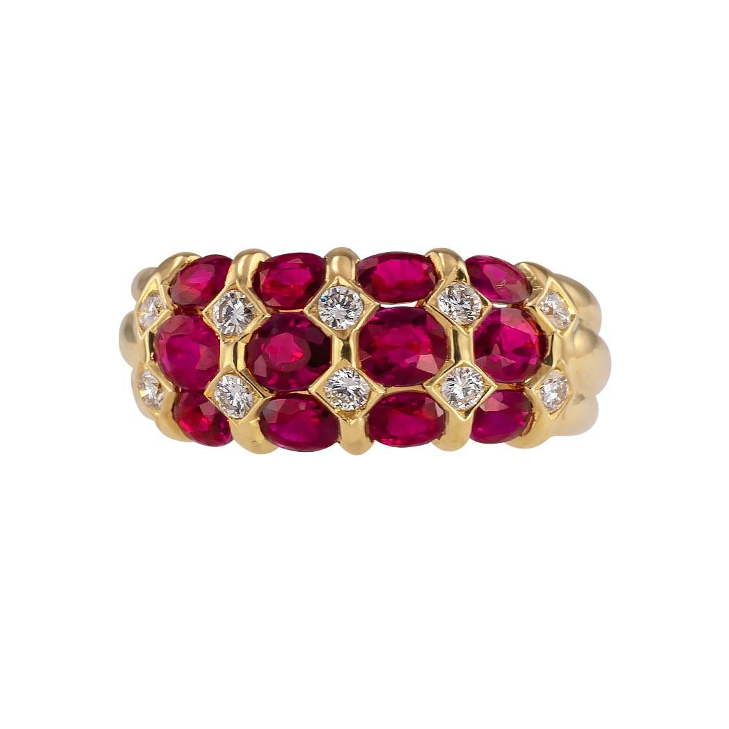 Ruby diamond and yellow gold ring band circa 2000.  Clear and concise information you want to know is listed below.  Contact us right away if you have additional questions.  We are here to connect you with beautiful and affordable