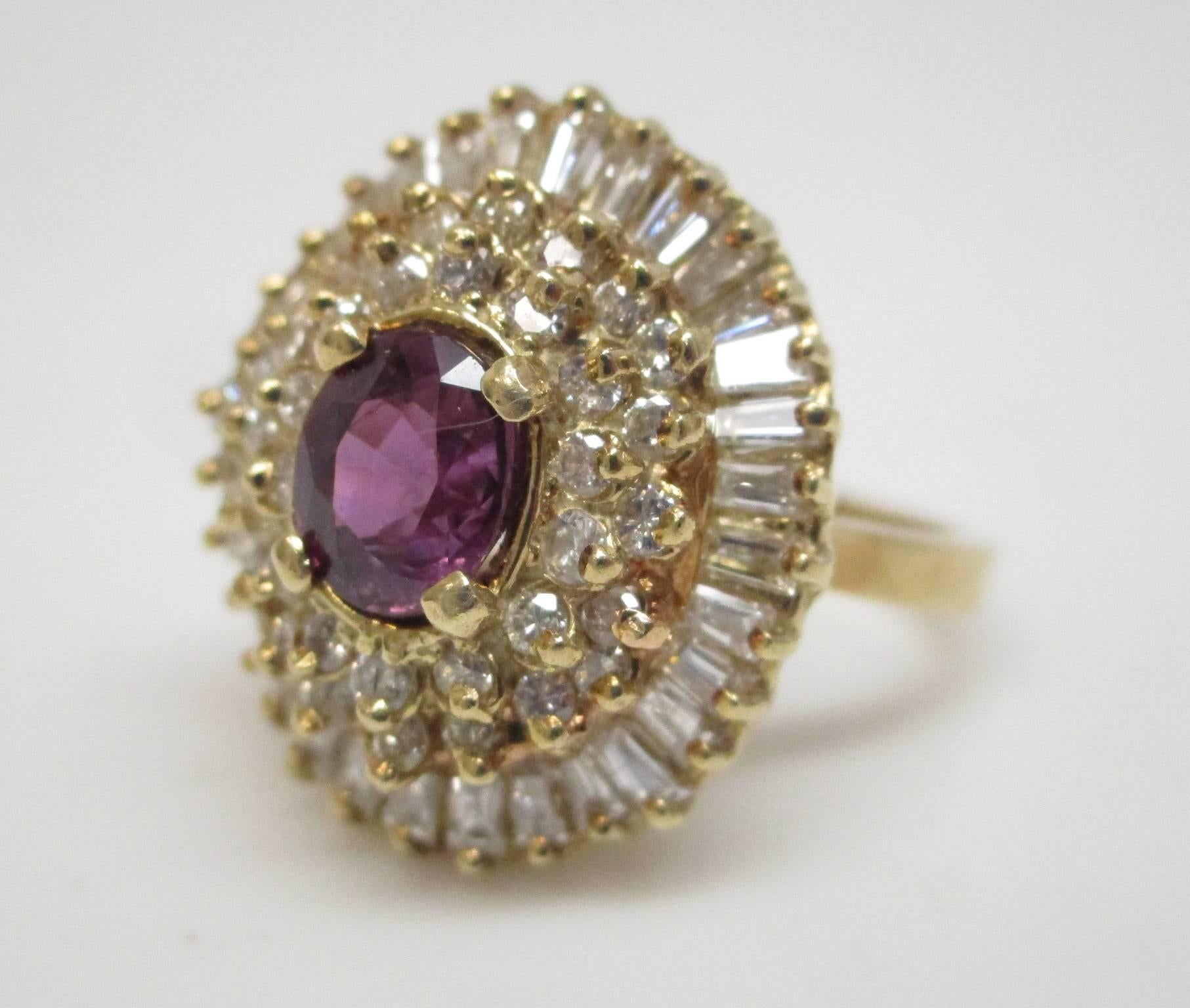 Contemporary Ruby Diamond Yellow Gold Ring