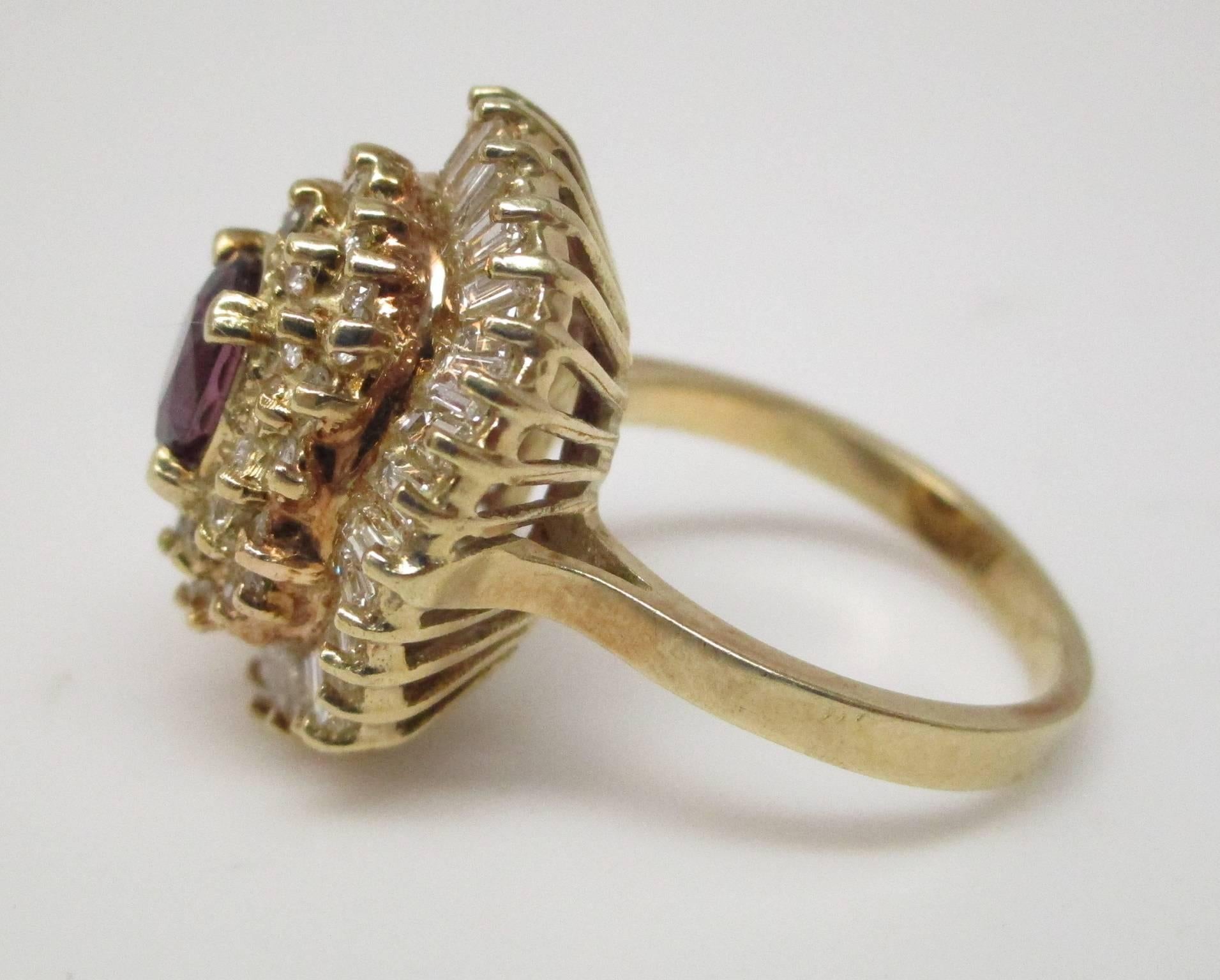 Ruby Diamond Yellow Gold Ring In Excellent Condition In Lexington, KY