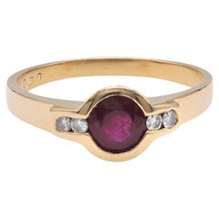 Ruby Diamond Yellow Gold Ring