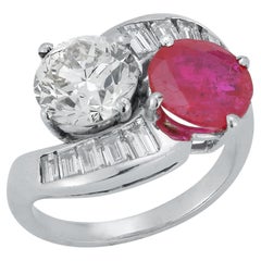 Vintage Ruby & Diamond You & Me Ring