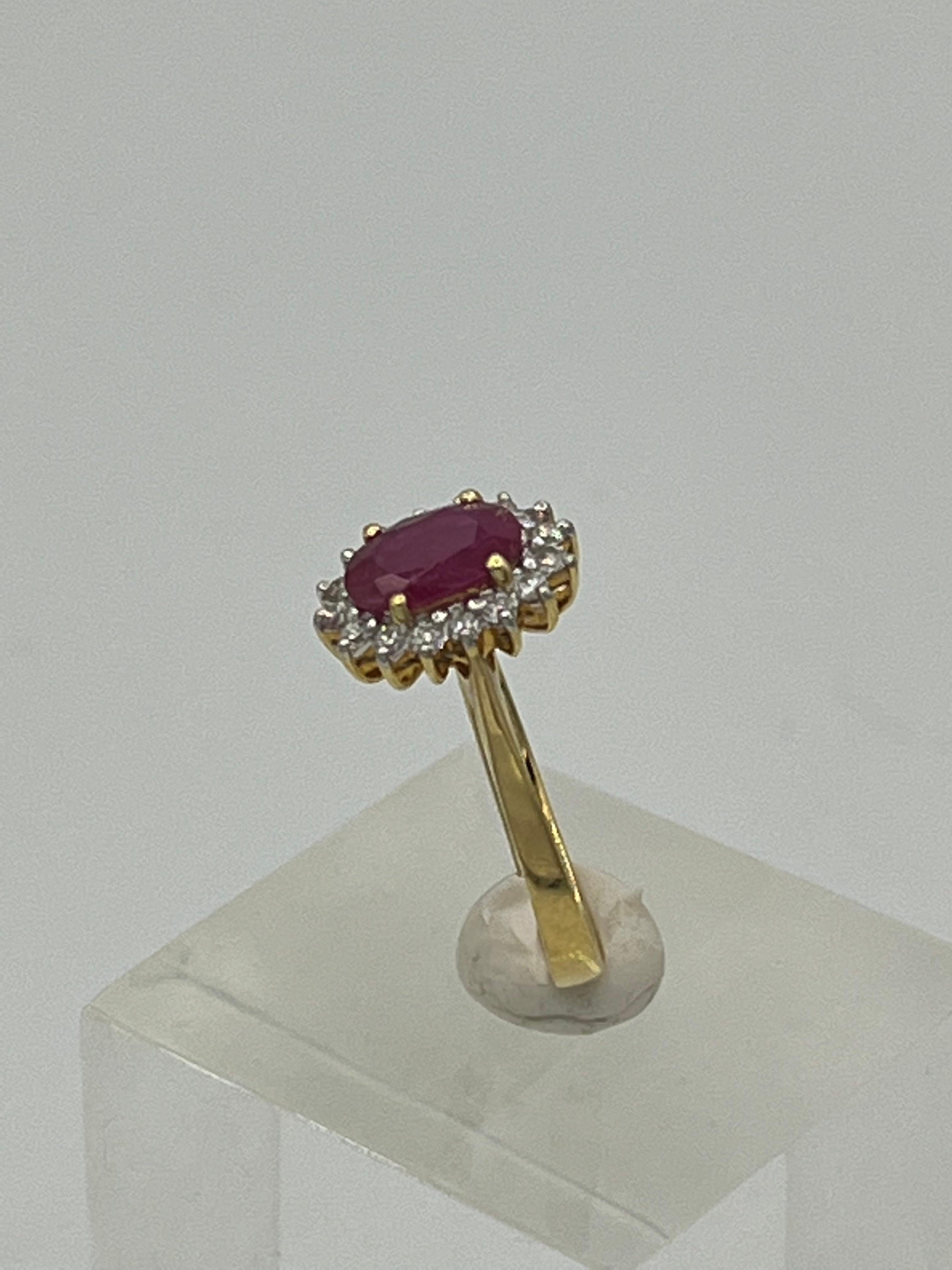 Anillo Rubí Diamante 18 K en Nuevo Estado en Bad Kissingen, DE