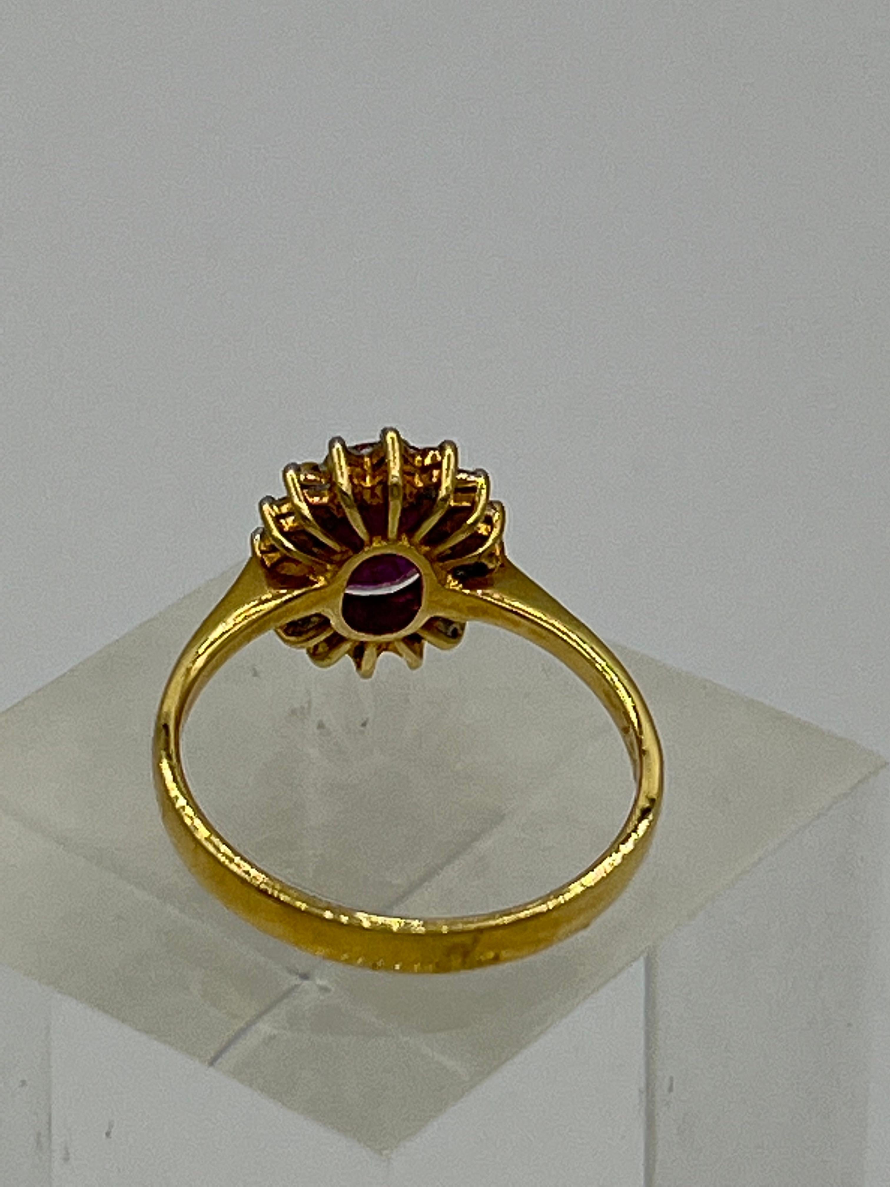 De las mujeres Anillo Rubí Diamante 18 K
