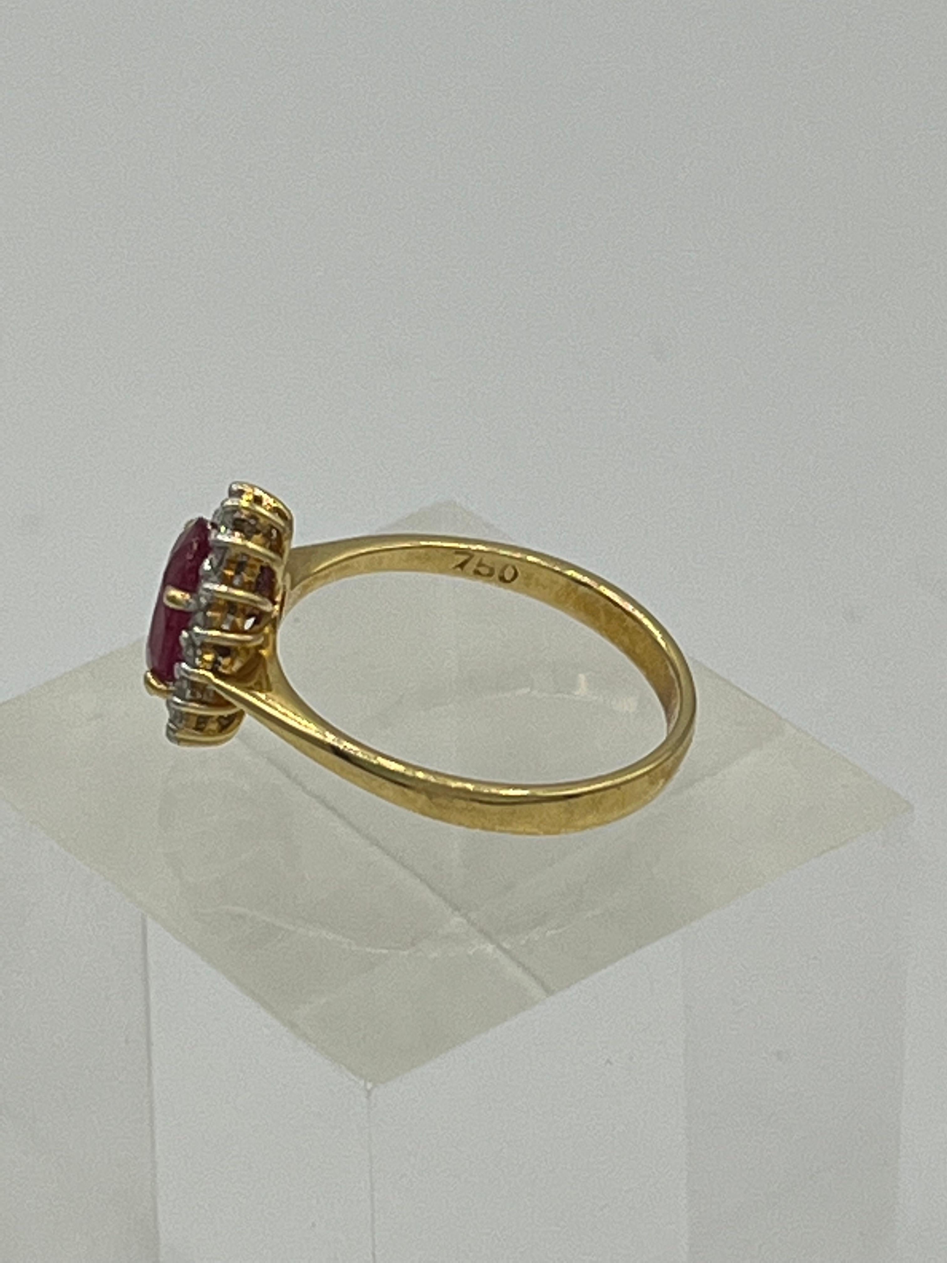 Anillo Rubí Diamante 18 K 1