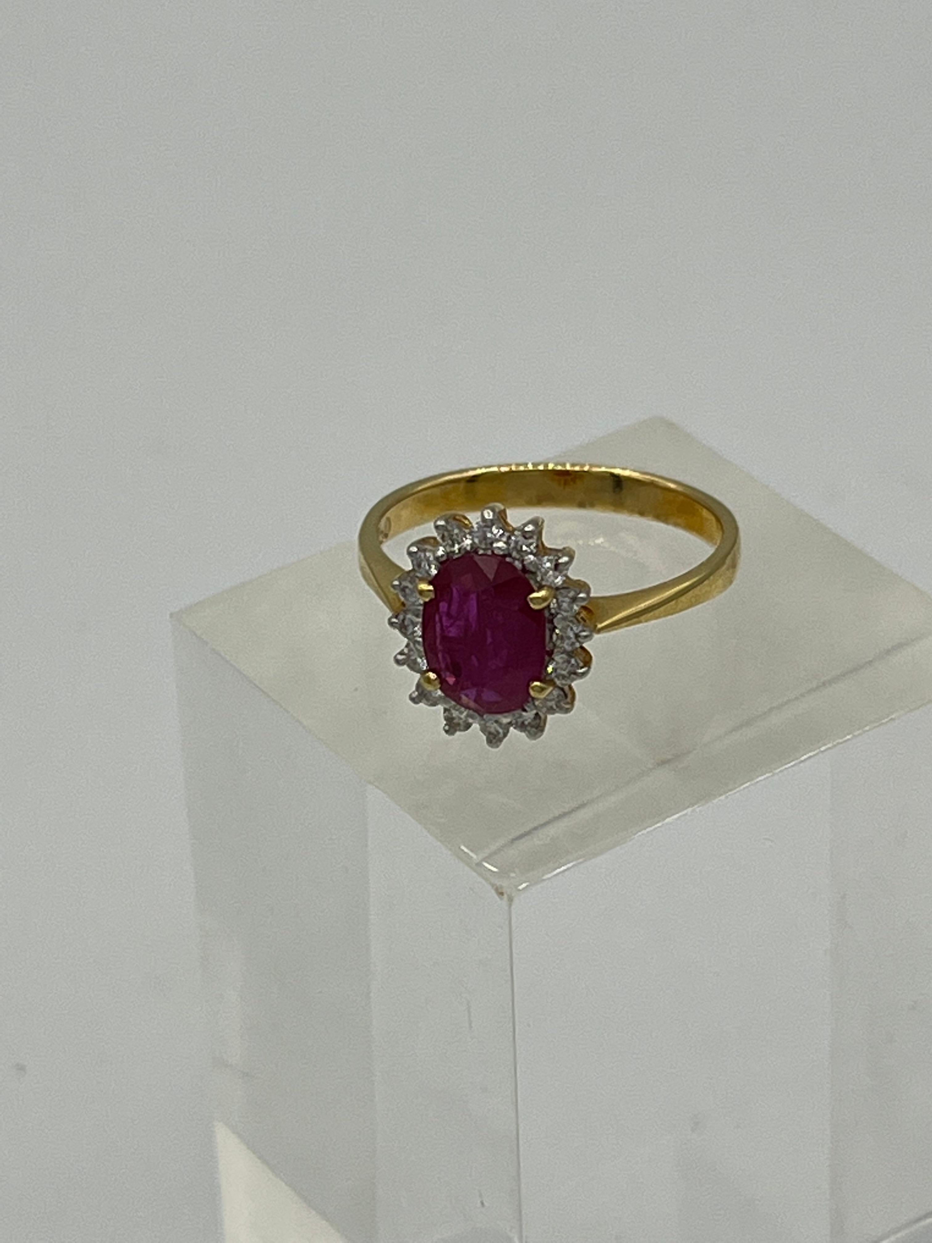 Anillo Rubí Diamante 18 K 2