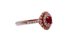 Ruby, Diamonds, 18 Karat Rose Gold Ring