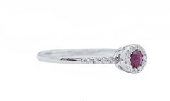 Ruby, Diamonds, 18 Karat White Gold Ring