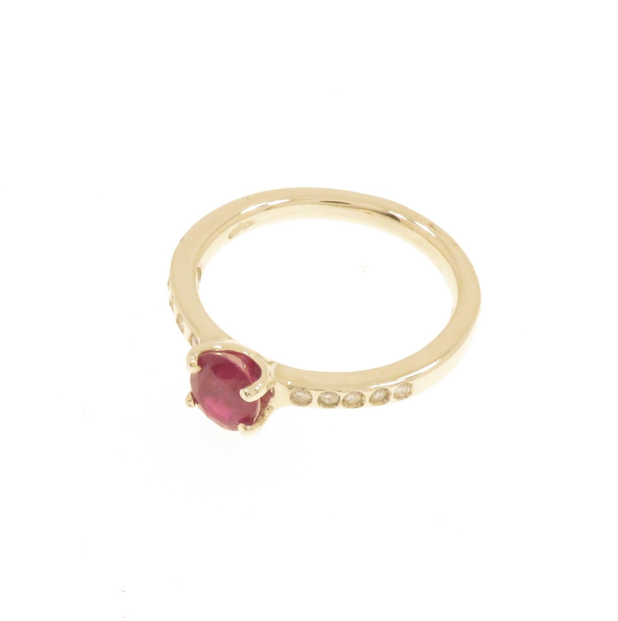 Ruby Diamonds 9K White Gold Ring For Sale 1