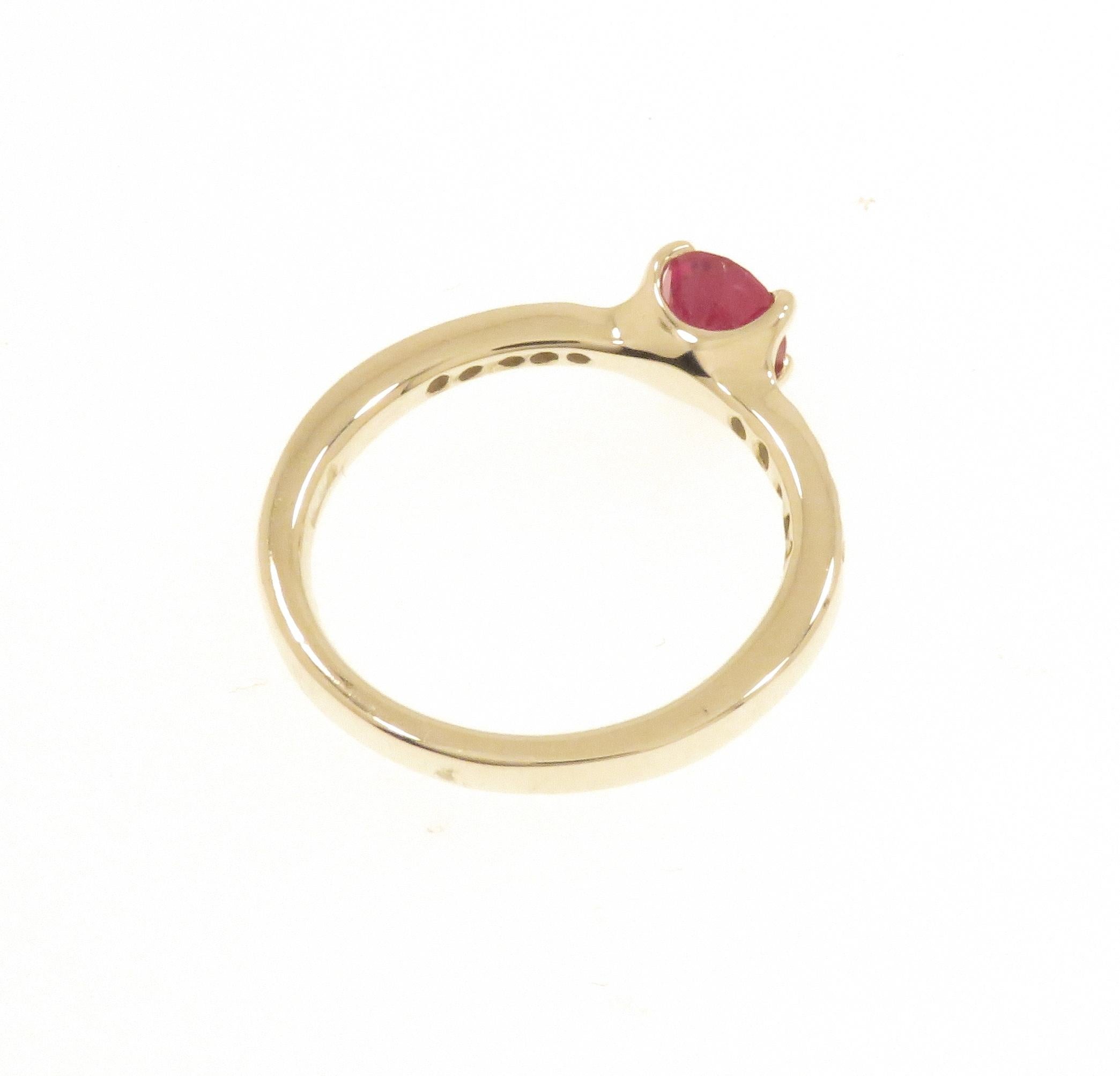 Ruby Diamonds 9K White Gold Ring For Sale 3