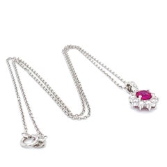 Parure art déco rubis diamants or blanc 18k