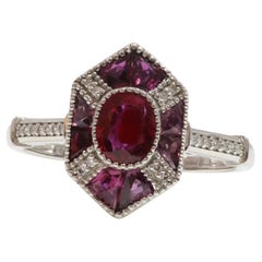 Ruby & Diamonds in Platinum Ring