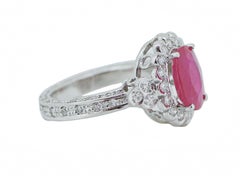 Ruby, Diamonds, Platinum Retrò Ring.