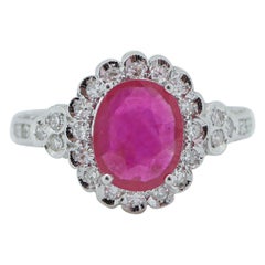 Ruby, Diamonds, Platinum Retrò Ring.