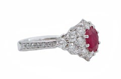 Ruby, Diamonds, Platinum Ring