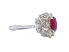 Ruby, Diamonds, White Gold Ring.