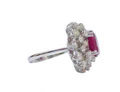 Ruby, Diamonds, White Gold Ring.