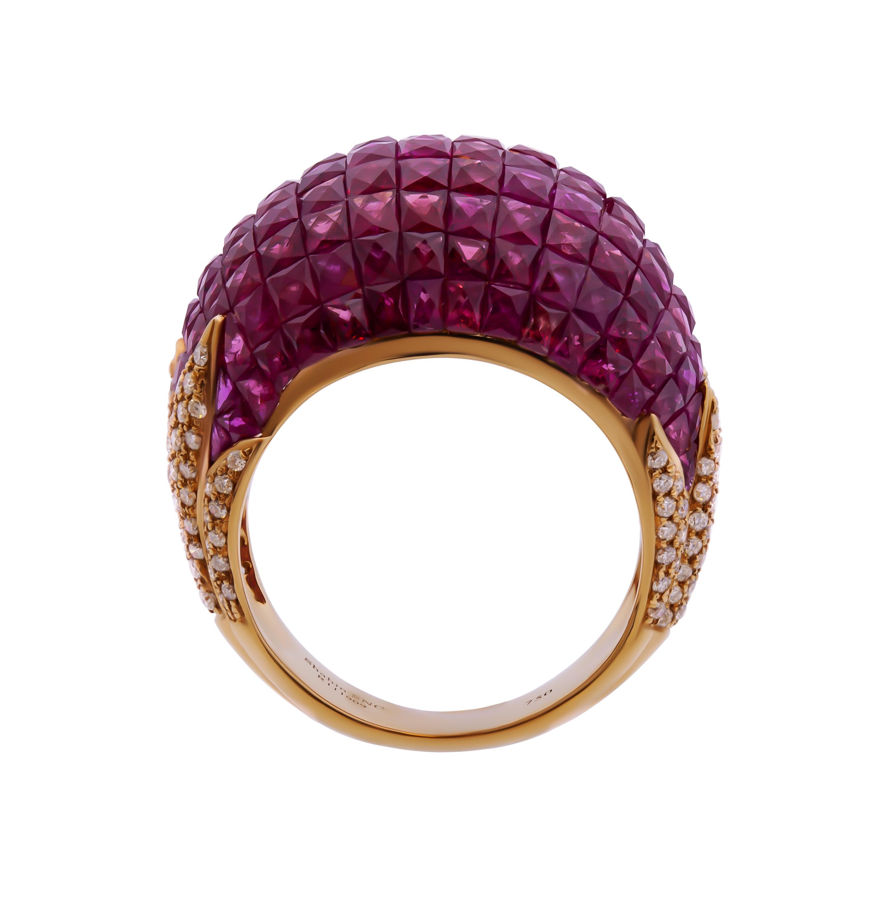 Rubin Dome Ring (Moderne) im Angebot