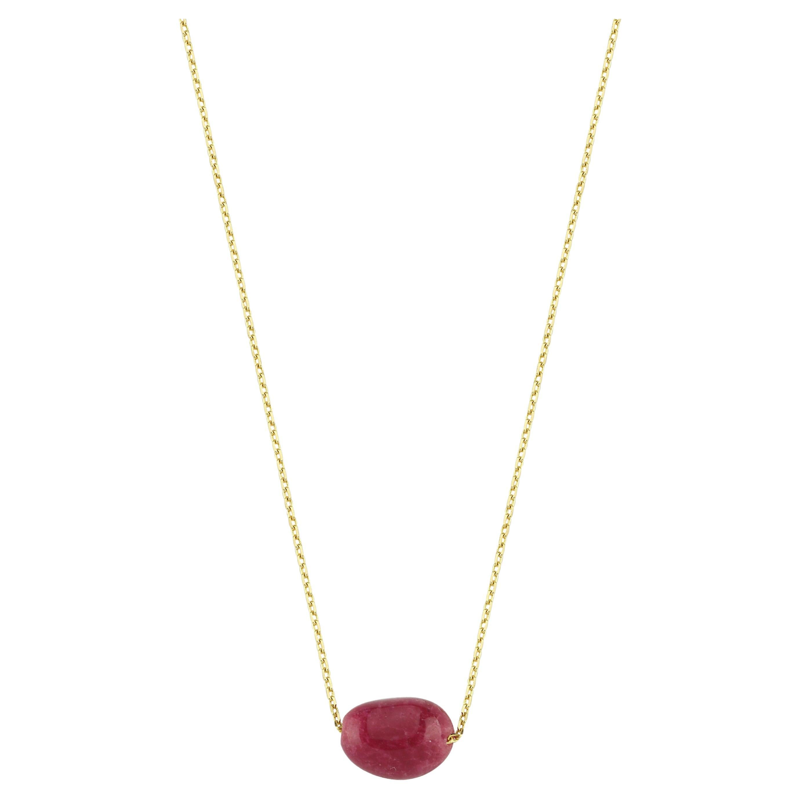 Collar de Oro de 14k con Rubí Raíz