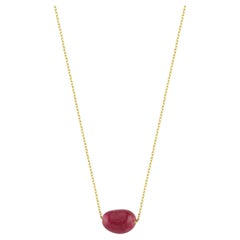 14k Gold Root Ruby Bead Necklace