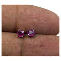 Ruby Earring Certified 1.00ctw Burma Ruby 925 Sterling Silver Earring