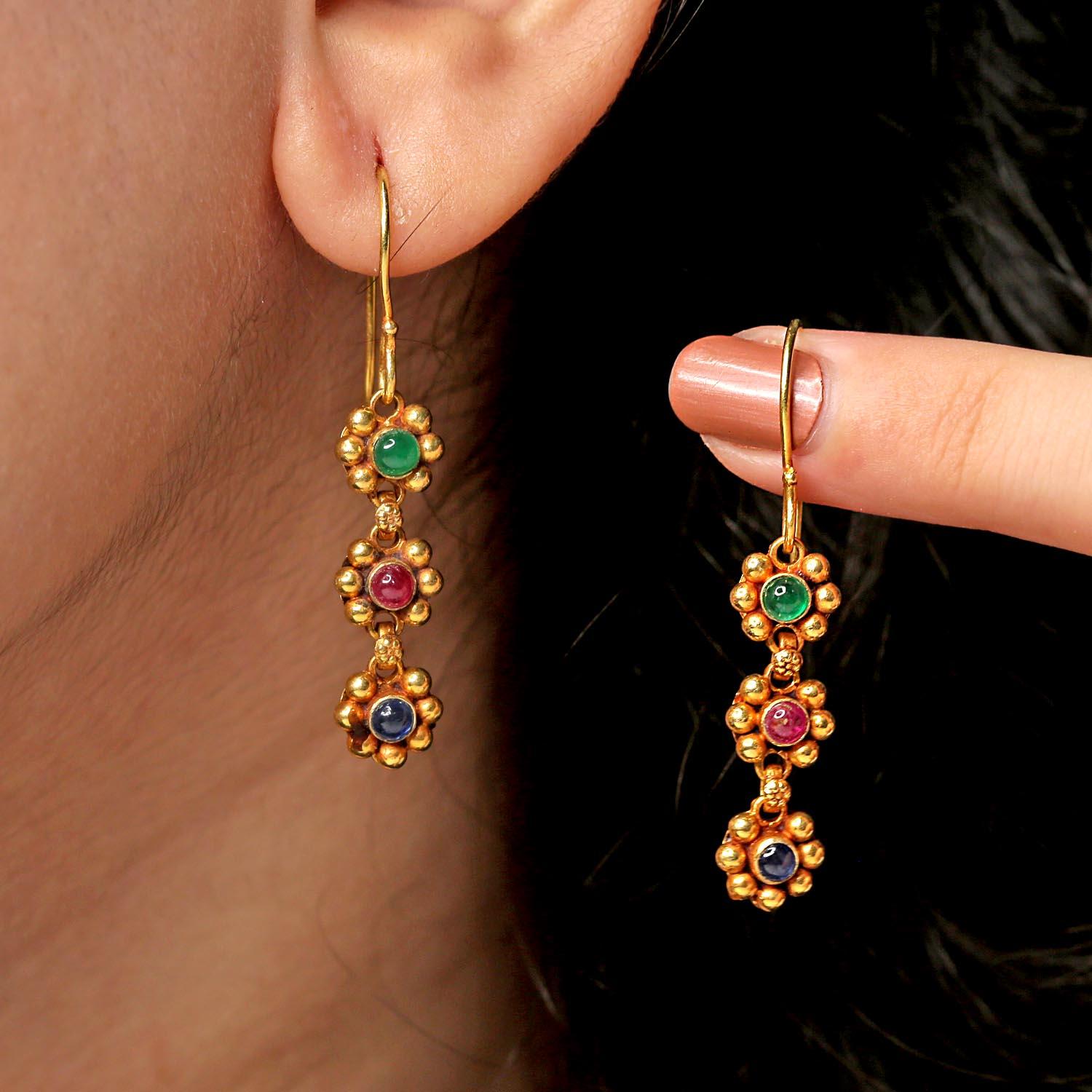 Women's 18k gold Ruby Earring with 0.42 carats of ruby