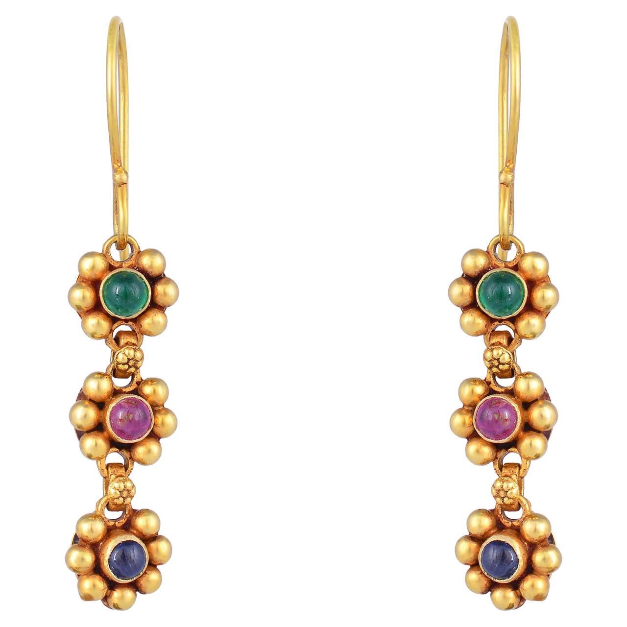 18k gold Ruby Earring with 0.42 carats of ruby