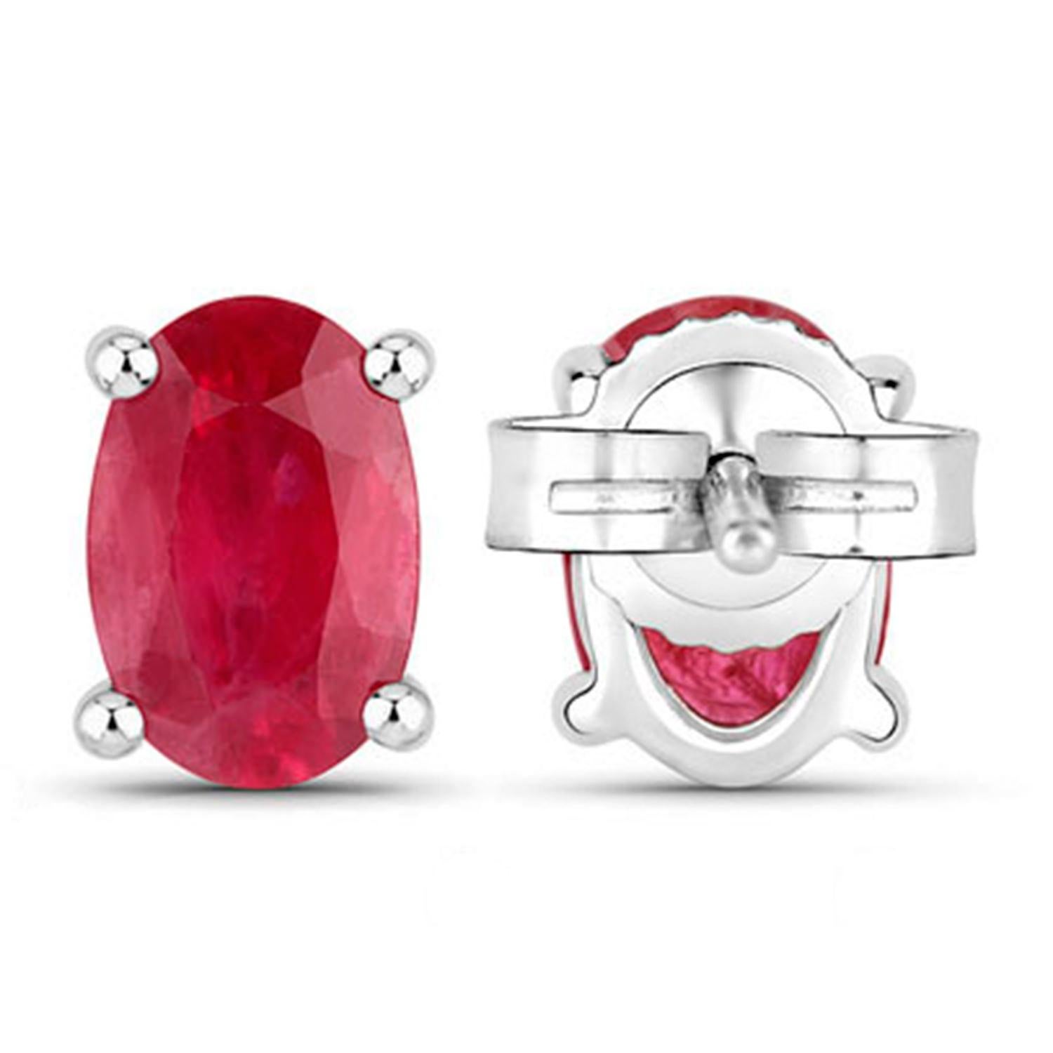 Contemporaneo Orecchini di rubini 1,02 carati in oro bianco 10K in vendita
