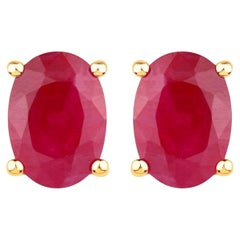Rubin-Ohrringe 1,68 Karat 14K Gelbgold