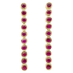 Ruby Earrings Set in 18 Karat Gold Settings