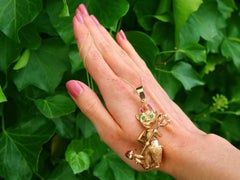 Ruby Emerald and 9k Yellow Gold Devil Pendant