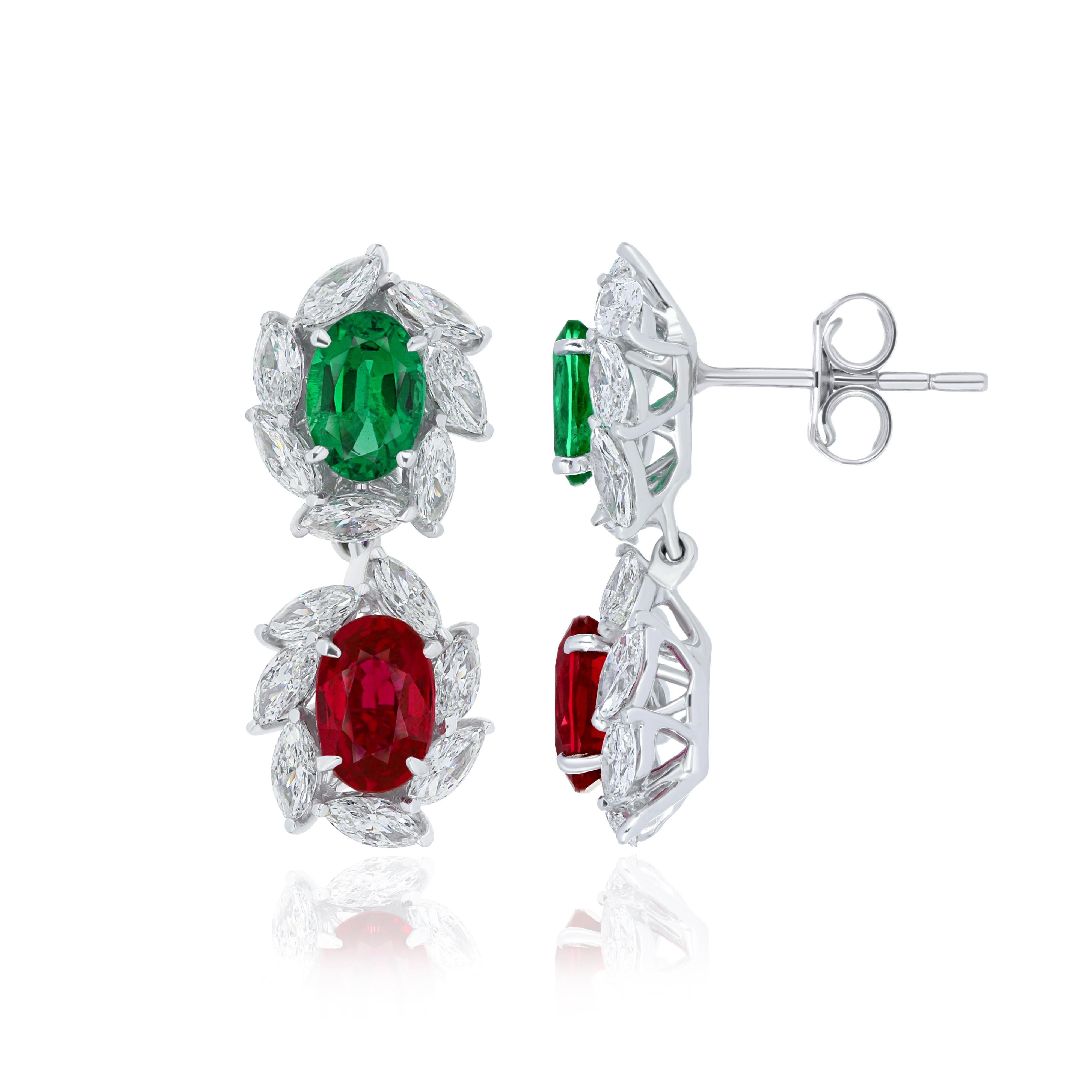 ruby and emerald earrings designs