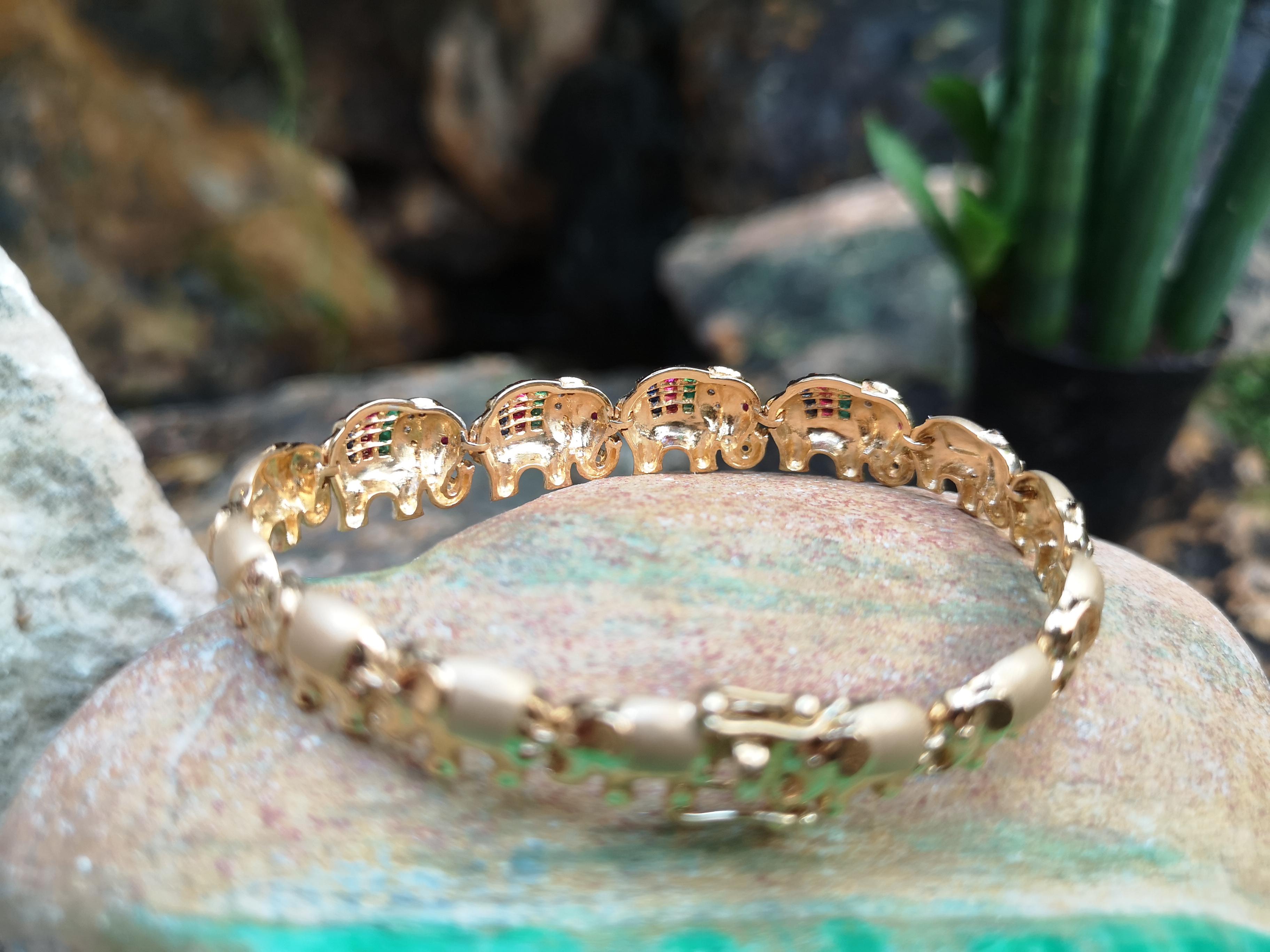 18k gold elephant bracelet