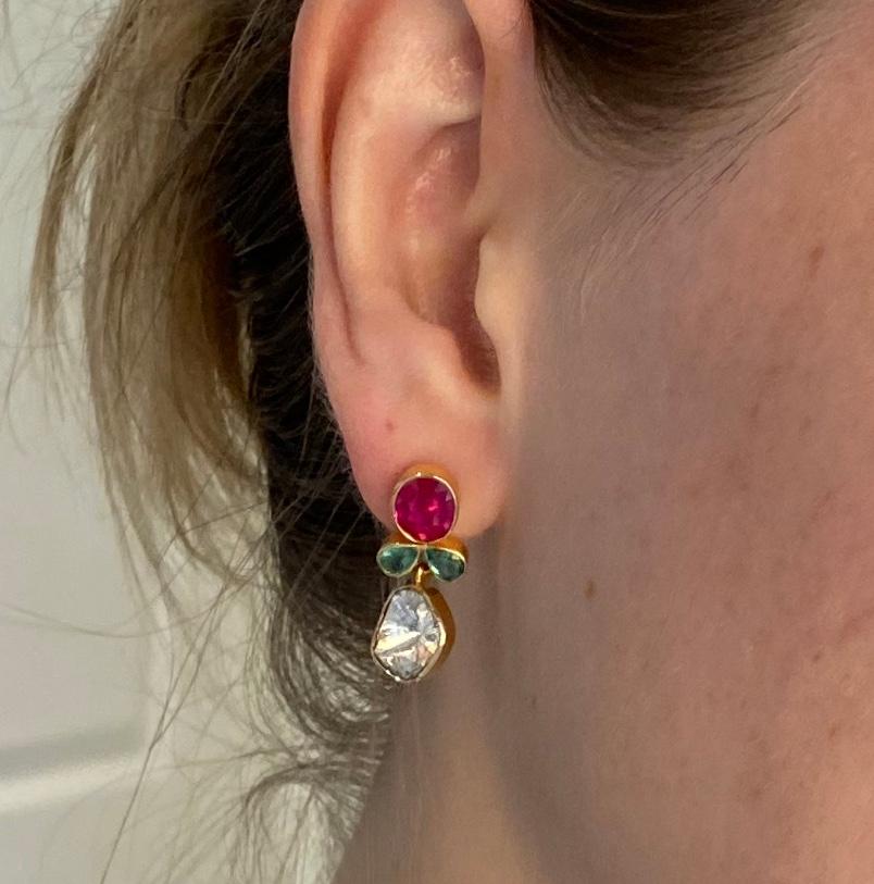 ruby and emerald earrings