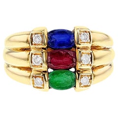 Ruby, Emerald, Sapphire and Diamond Ring, Levian, 18k