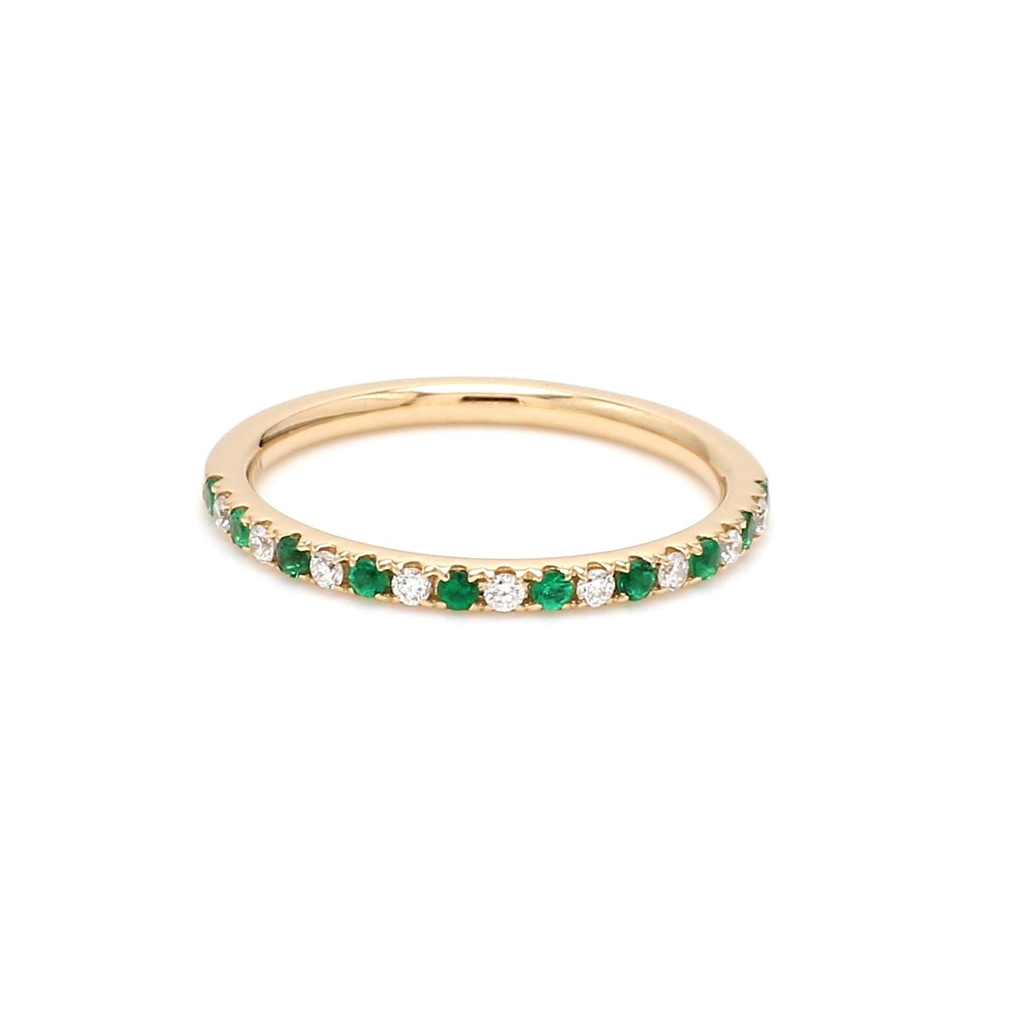 Ruby Emerald Sapphire Diamond 18Karat White Rose Yellow Gold Stackable Ring Band 2