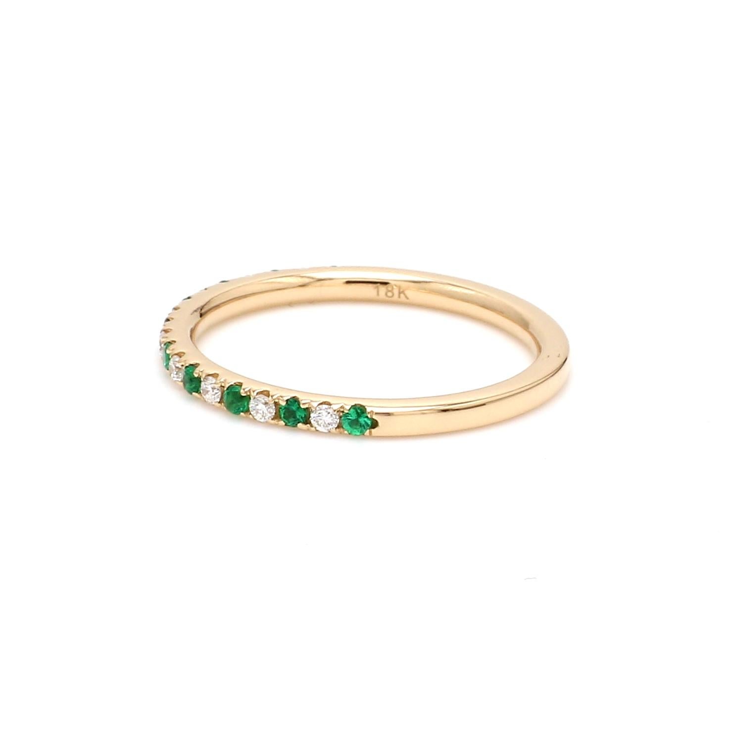 Ruby Emerald Sapphire Diamond 18Karat White Rose Yellow Gold Stackable Ring Band 3