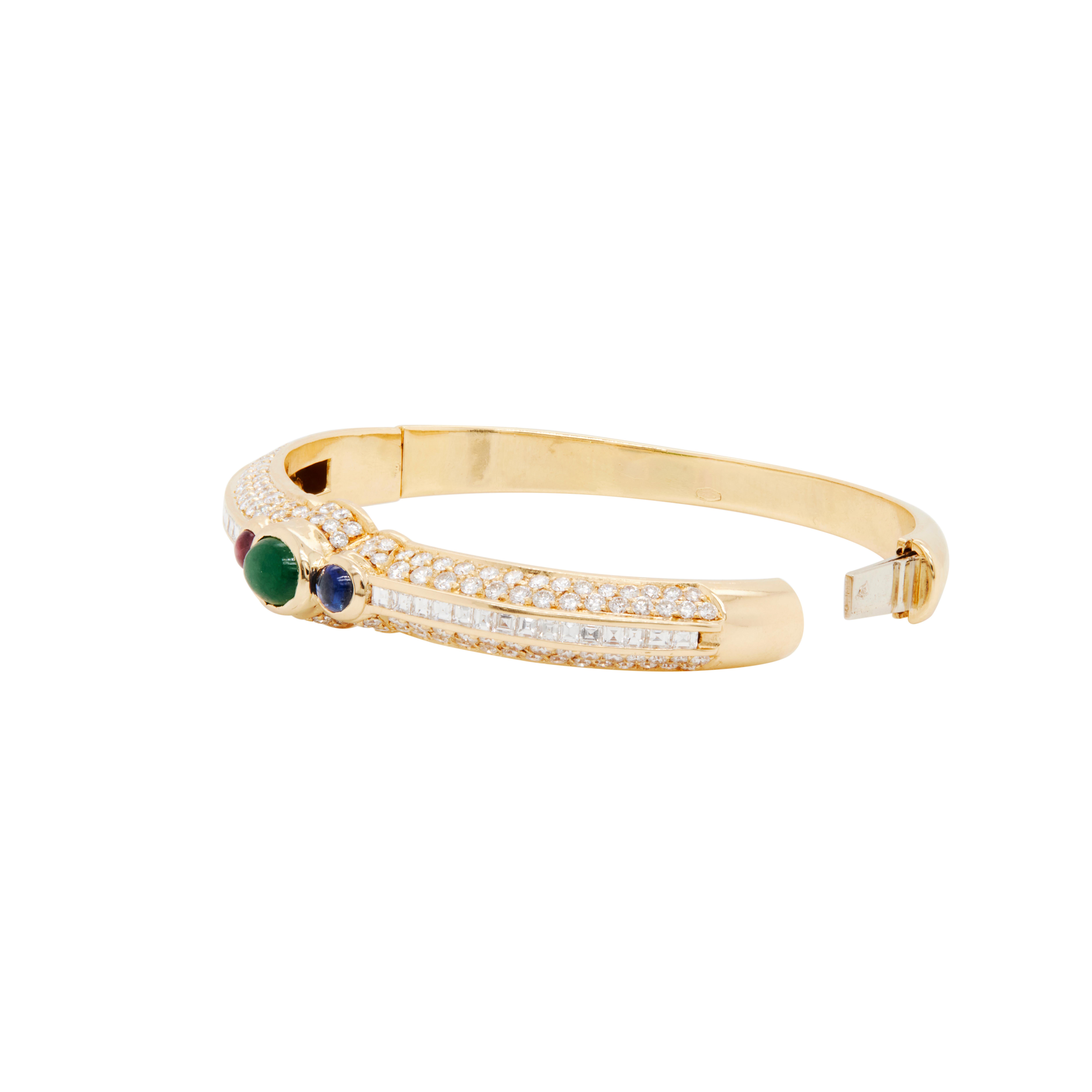 Ruby, Emerald, Sapphire & Diamond Statement Bangl… - image 3