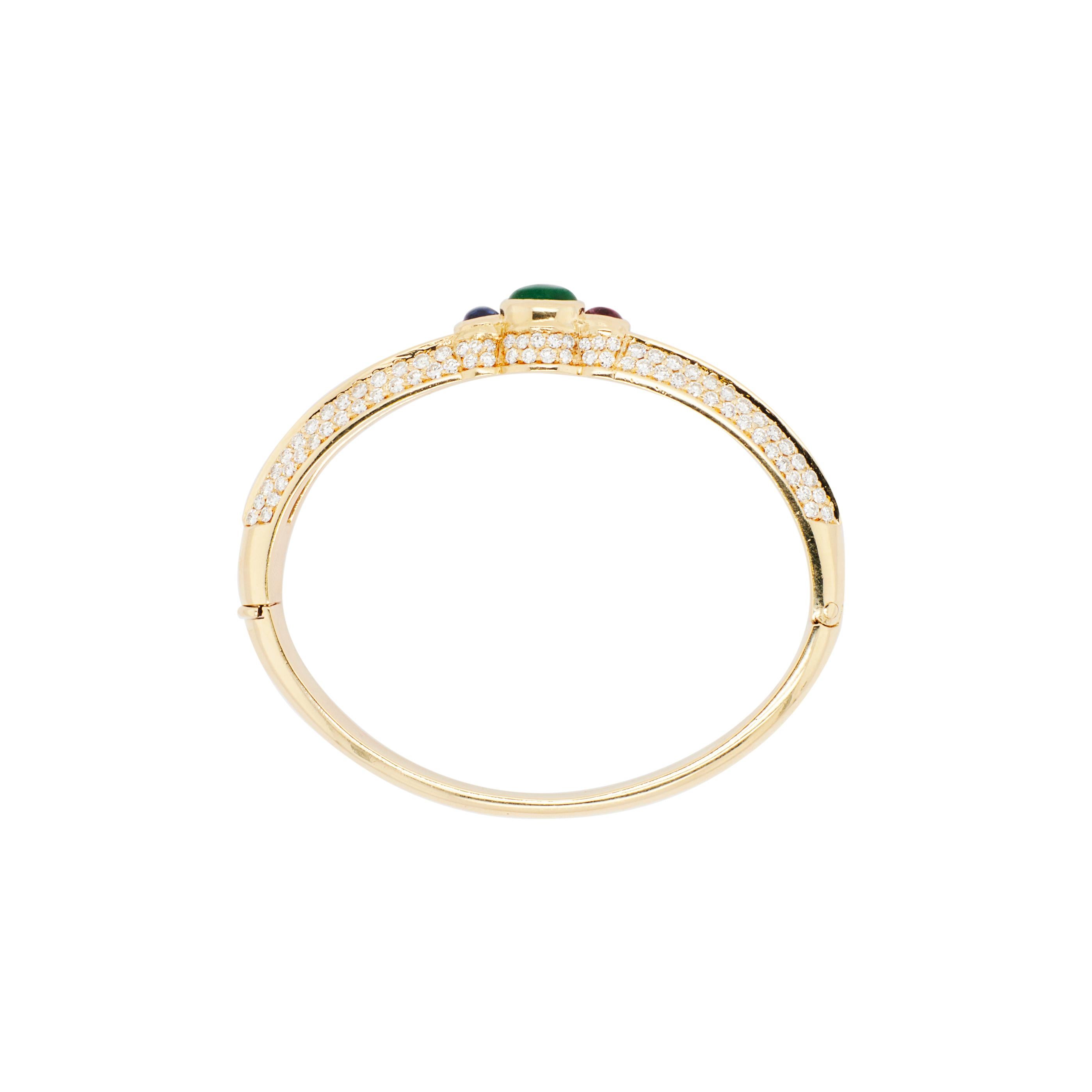 Ruby, Emerald, Sapphire & Diamond Statement Bangl… - image 4