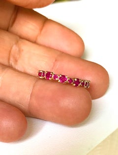 Ruby Engagement Eternity Yellow Gold Band Ring