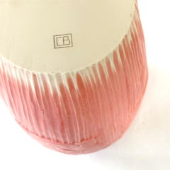 Ruby "English Rose" Hand Carved Porcelain Arts & Crafts Pottery Vase