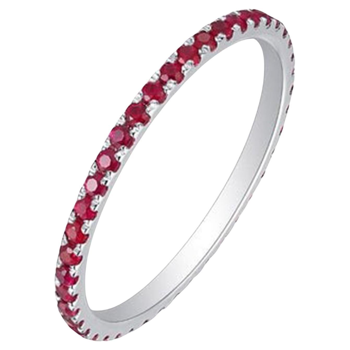 En vente :  Bague d
éternité en or blanc 14K (ou 18k sur demande) au rubis