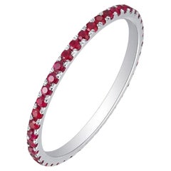 Bague d'éternité en or blanc 14K (ou 18k sur demande) au rubis