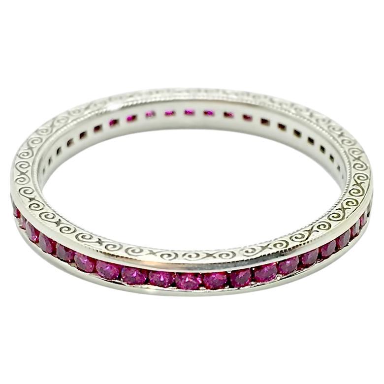 Ruby Eternity Band / 14k White Gold / Rubies For Sale