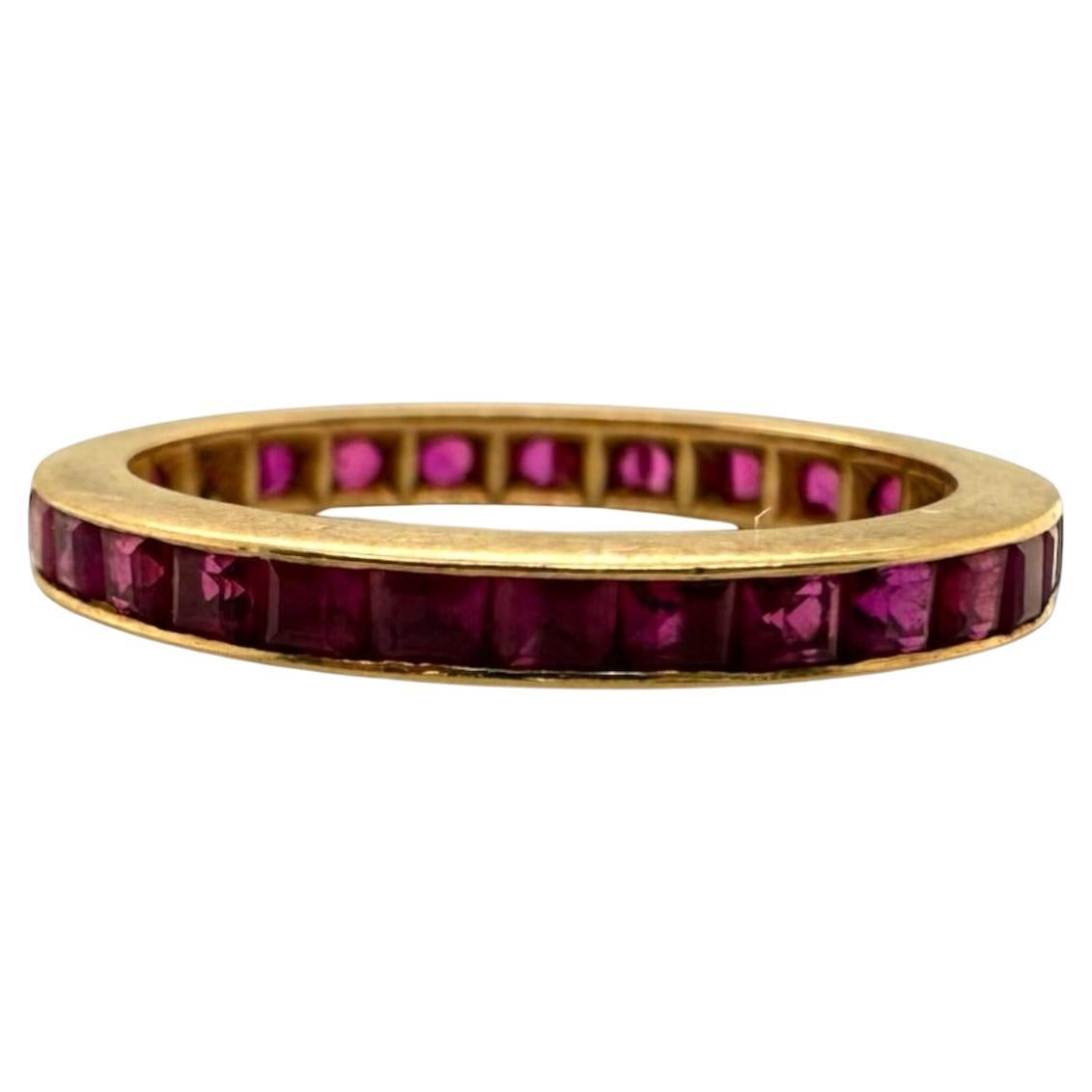 Rubin Eternity Band 14K Gelbgold Größe 6.5