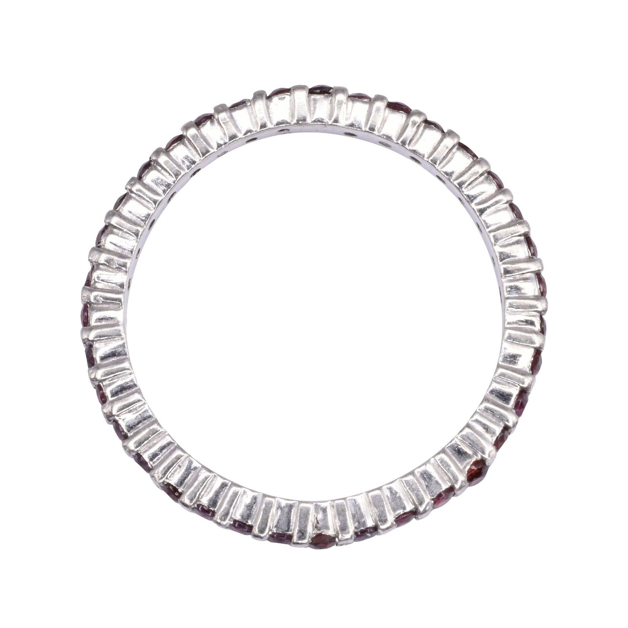 Round Cut Ruby Eternity Band For Sale