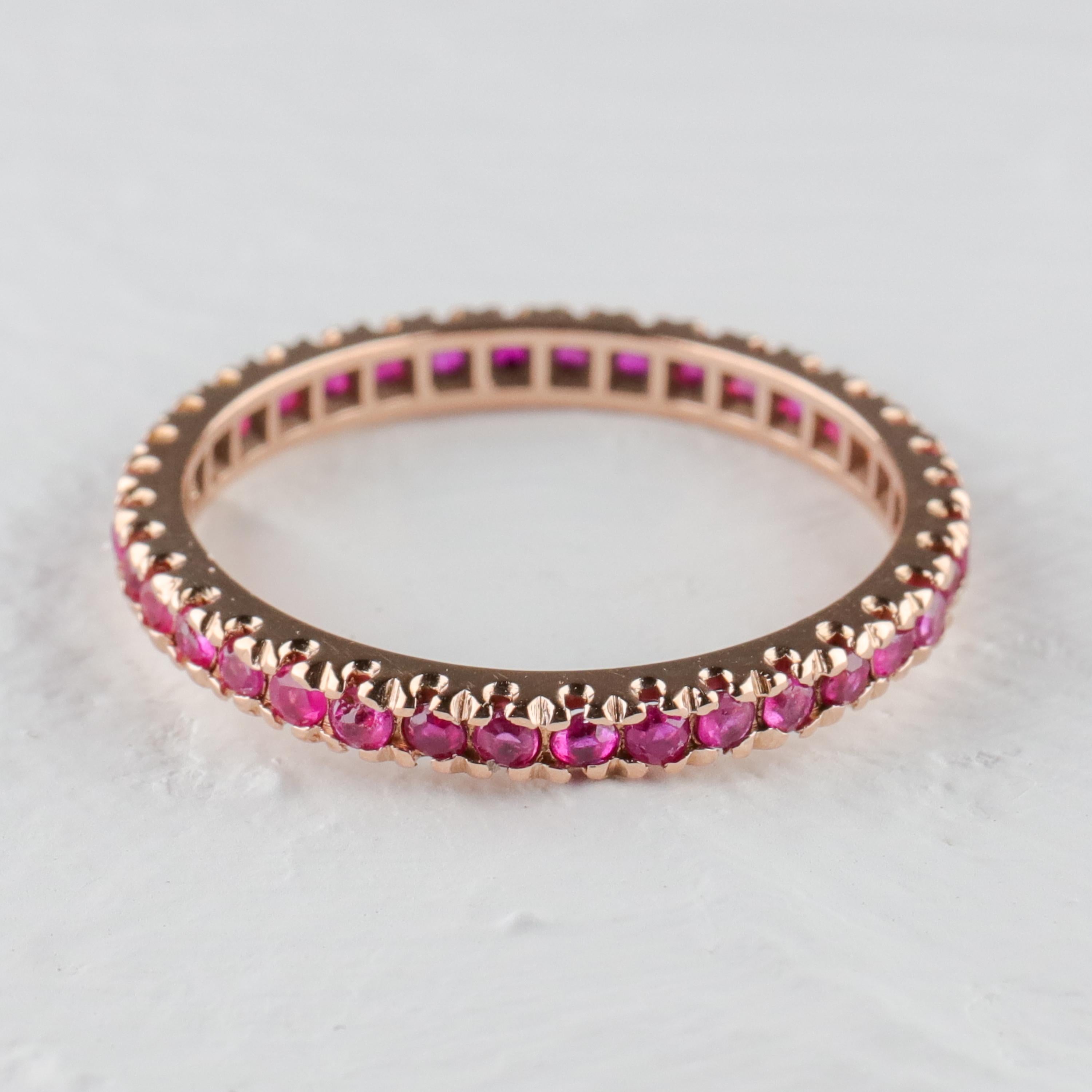 Ruby Eternity Band XL, circa 1940s In Excellent Condition In Southbury, CT