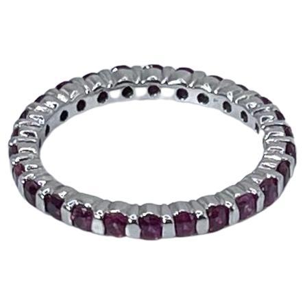 Ruby eternity ring 14KT gold 1.14ct Natural Ruby ring Size 6.5 For Sale