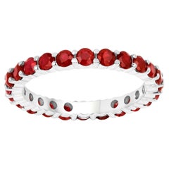 Ruby Eternity Ring 1.63 Carats 14K White Gold