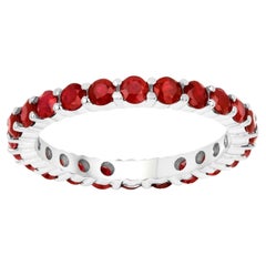 Ruby Eternity Ring 1.63 Carats 14K White Gold