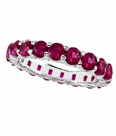 Ruby Eternity Ring 18K White Gold. Natural Ruby